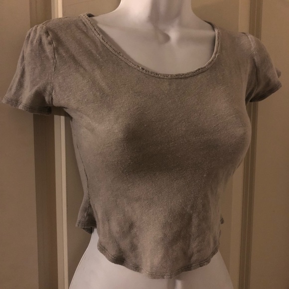Urban Outfitters Tops - BDG Short Sleeve Gray Crop Top XS